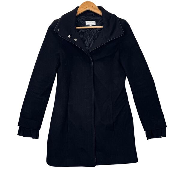 Patrizia Pepe Jackets & Blazers - Patrizia Pepe Italy Minimalist Wool Cashmere Black Coat Size 4 Capsule Wardrobe